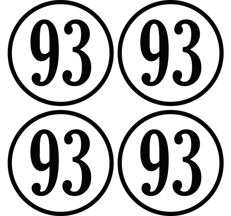 カスタム番号ラウンドパーソナライズされたコースター - TENSTICKERS