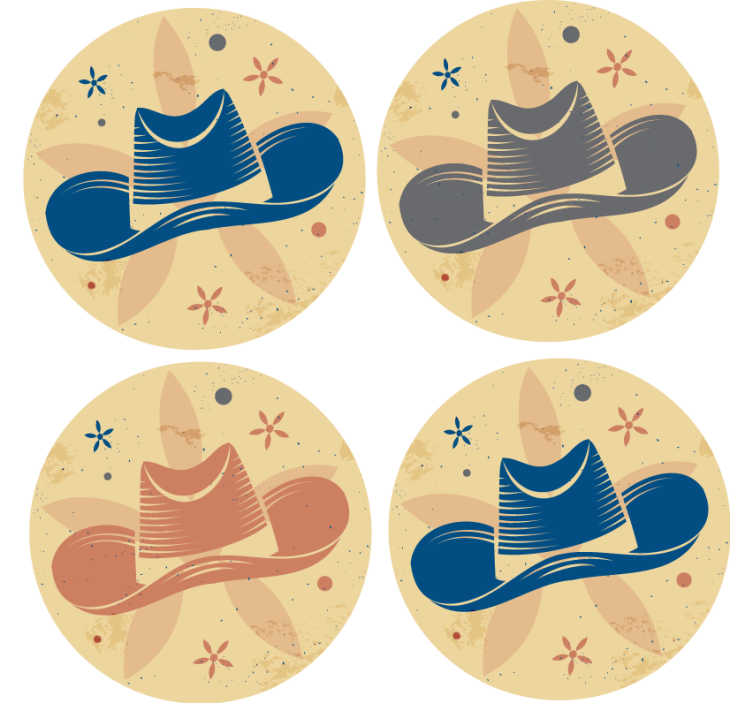 コースター フリーク スタイライズドハットモチーフ - TENSTICKERS