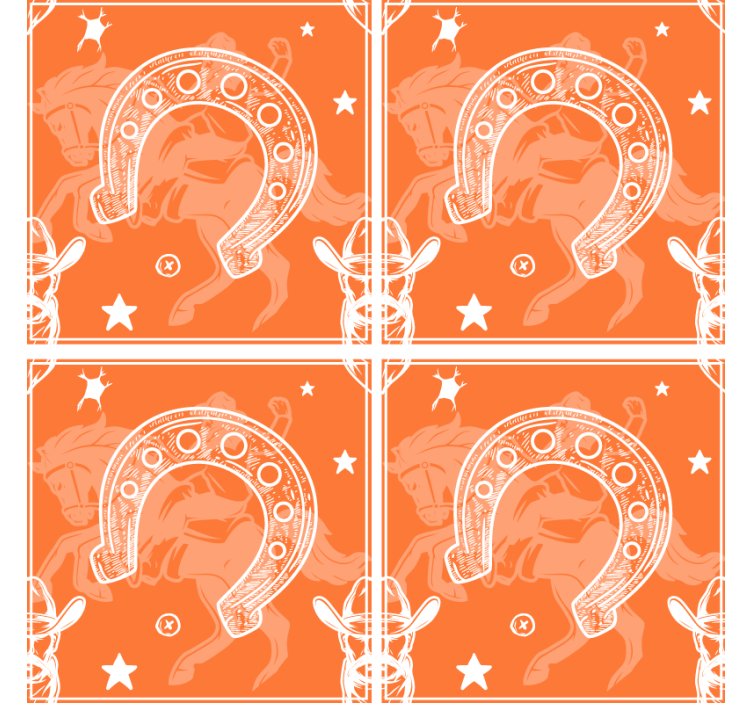 コースター フリーク 田舎風の蹄鉄モチーフ - TENSTICKERS