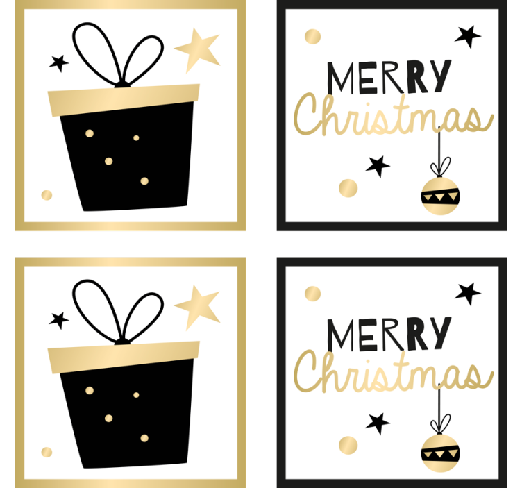 コースター クリスマス メリーホリデーギフトデザイン - TENSTICKERS