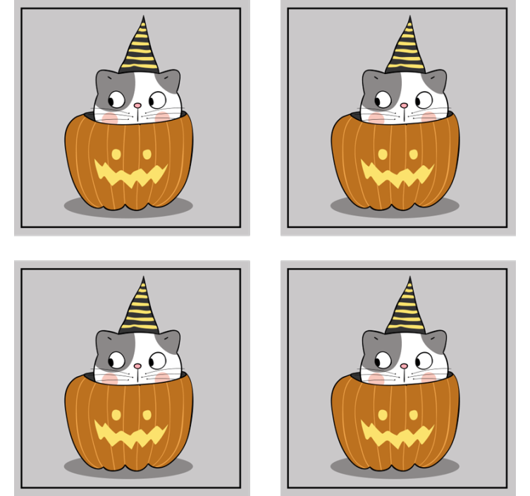 ハロウィンコースターかぼちゃ帽子の猫 - TENSTICKERS