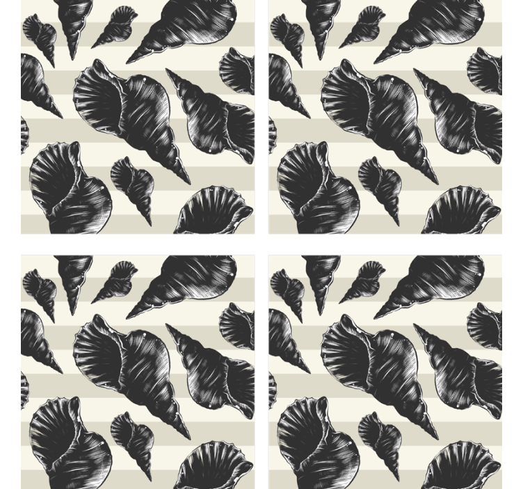 コースターテクスチャ効果エレガントシェルパターン - TENSTICKERS