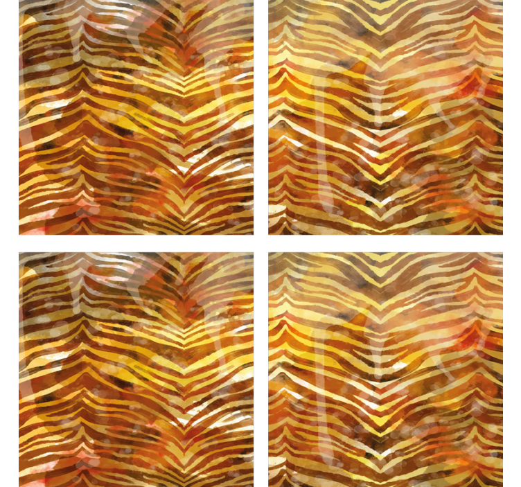 コースターテクスチャ効果ゼブラ柄表面 - TENSTICKERS