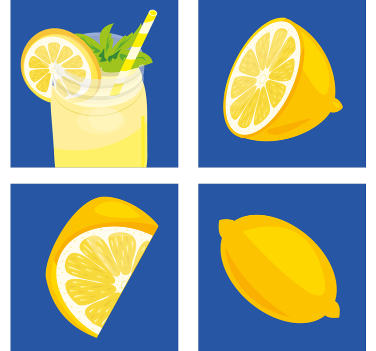 タイル コースター レモン飲料のリフレッシュ - TENSTICKERS