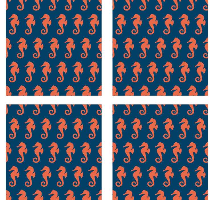 オレンジ色のタツノオトシゴパターン海洋生物コースター - TENSTICKERS