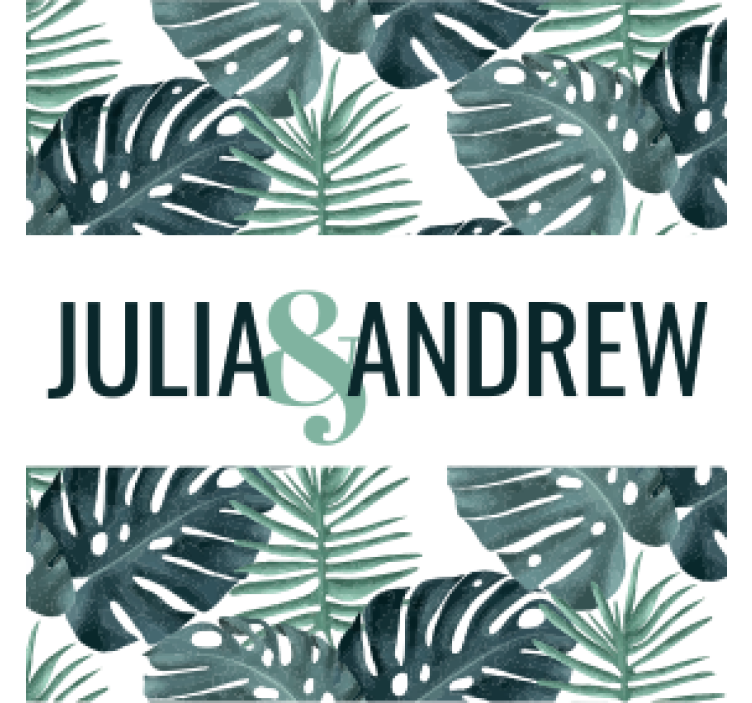 コースター 結婚式 トロピカルリーフパターン - TENSTICKERS