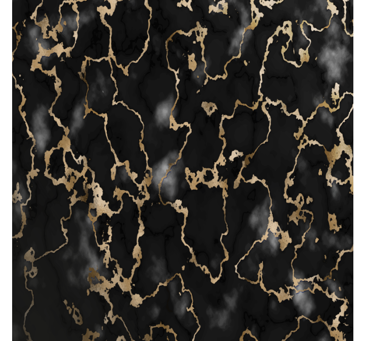 コースターテクスチャ効果 エレガントな黒と金のパターン - TENSTICKERS