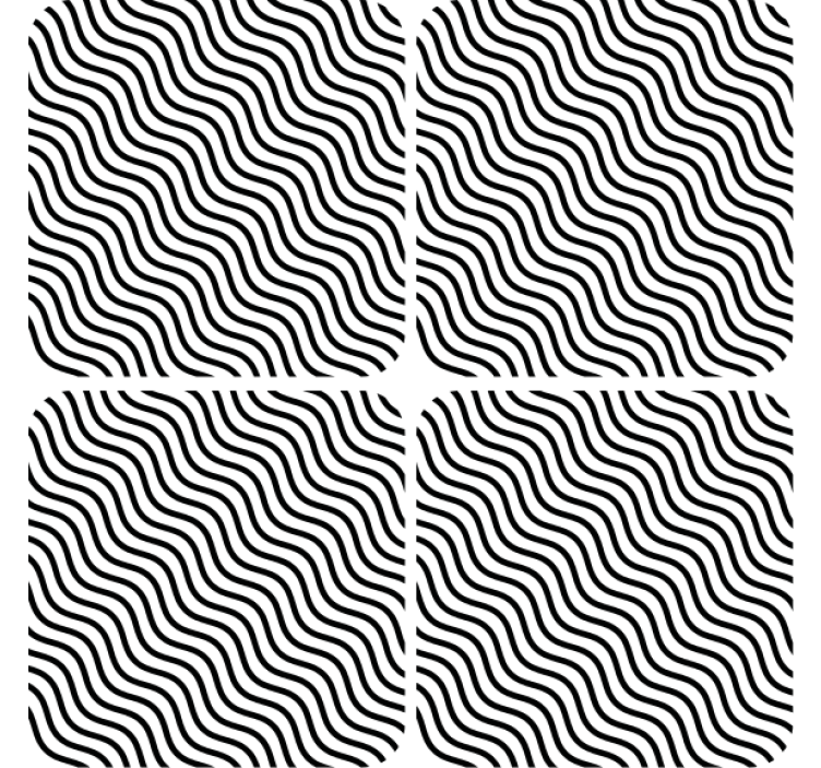 コースターテクスチャ効果波状の黒いパターン - TENSTICKERS