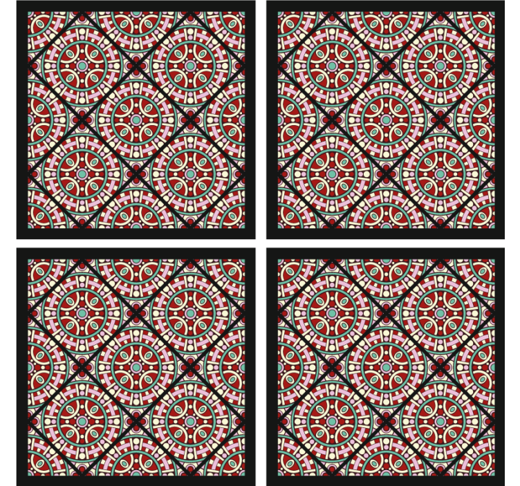 コースターテクスチャ効果幾何学的円形パターン - TENSTICKERS