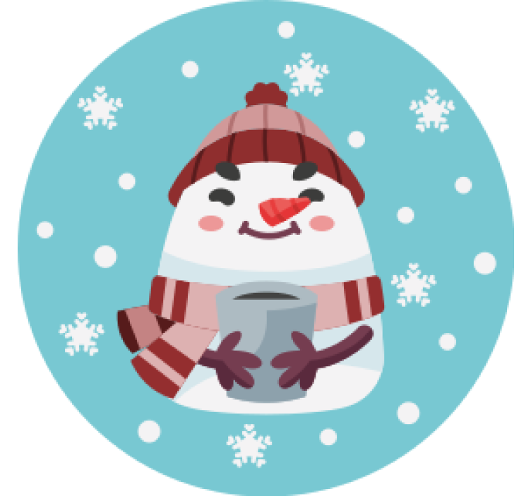 コースター クリスマス 雪だるまのカップ持ち - TENSTICKERS
