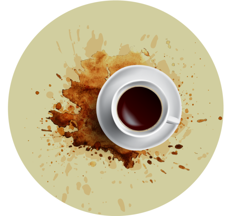 コースター フリーク 飛び散るコーヒーカップ - TENSTICKERS