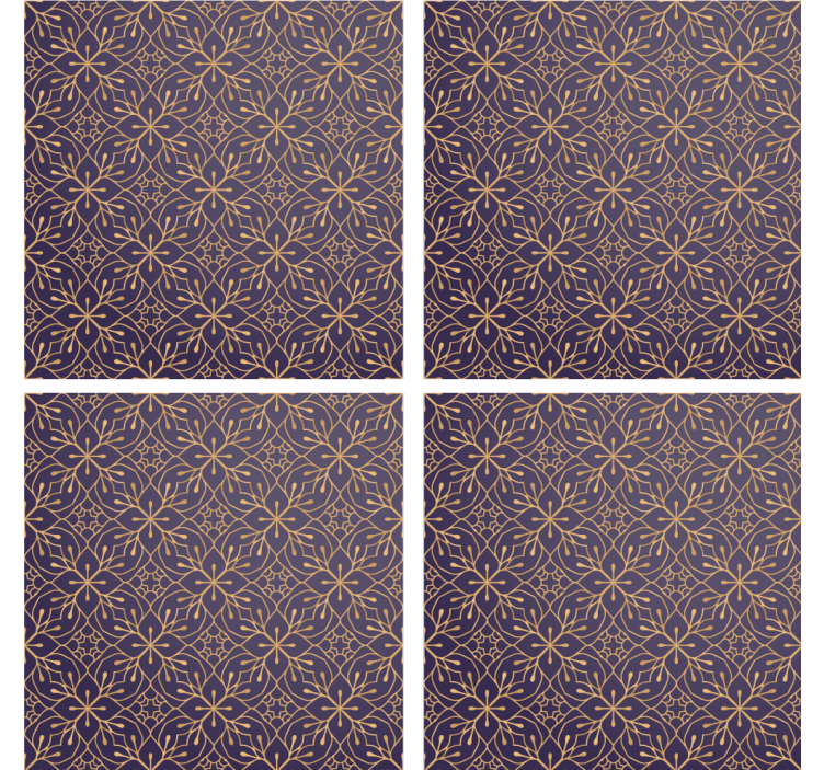 コースターテクスチャ効果花柄プリントスタイル - TENSTICKERS