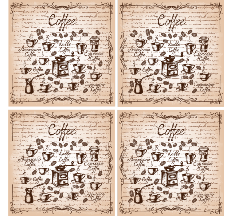 ドリンク付きデコパージュ ヴィンテージコースター - TENSTICKERS