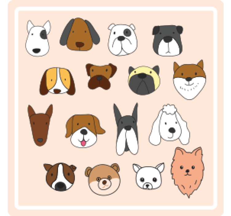 コースター フリーク 可愛い動物の顔 - TENSTICKERS