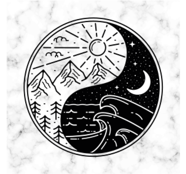 コースター フリーク 山と波のコントラスト - TENSTICKERS