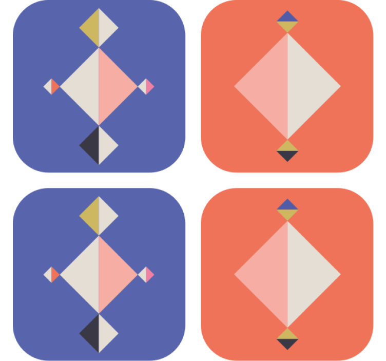 幾何学模様アート現代コースター - TENSTICKERS