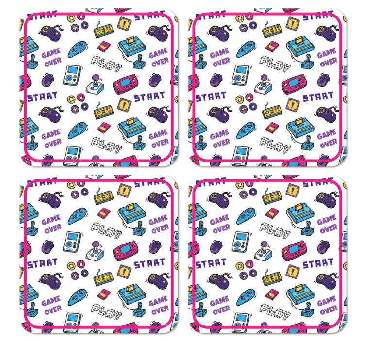 シンボルオタクコースターのレトロゲーム - TENSTICKERS