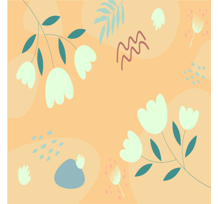 現代のコースター 花柄ミニマリストパターン - TENSTICKERS