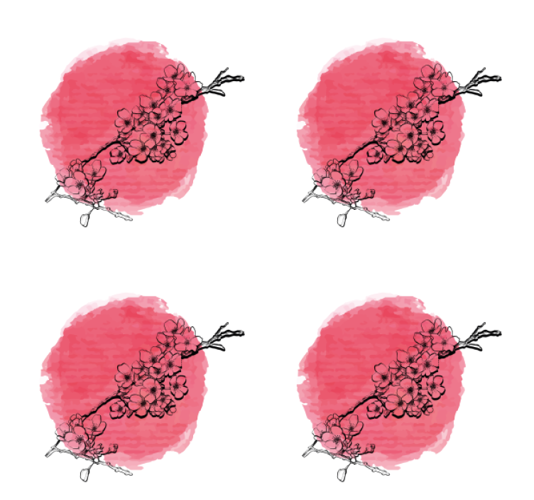 コースターテクスチャ効果 ピンクの花模様 - TENSTICKERS