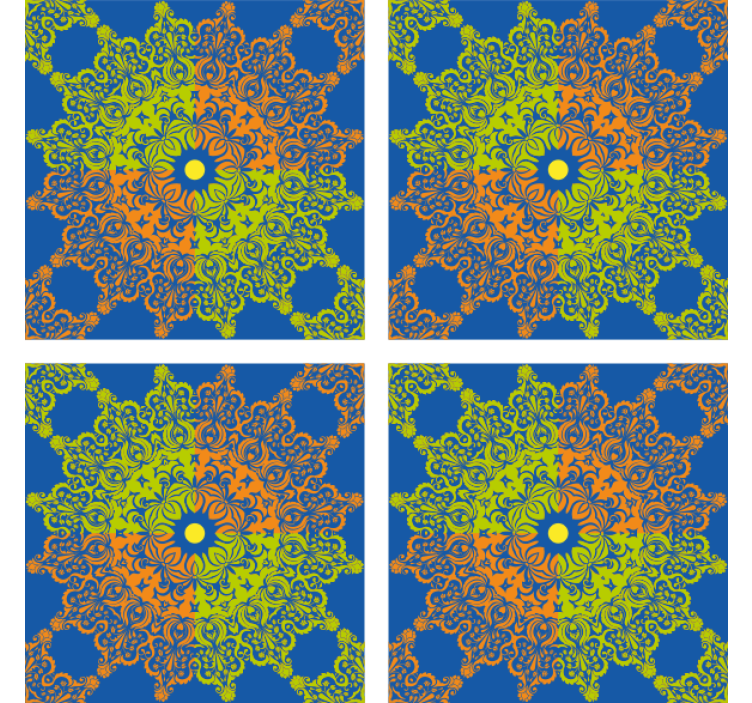 タイル コースター カラフルマンダラパターン - TENSTICKERS