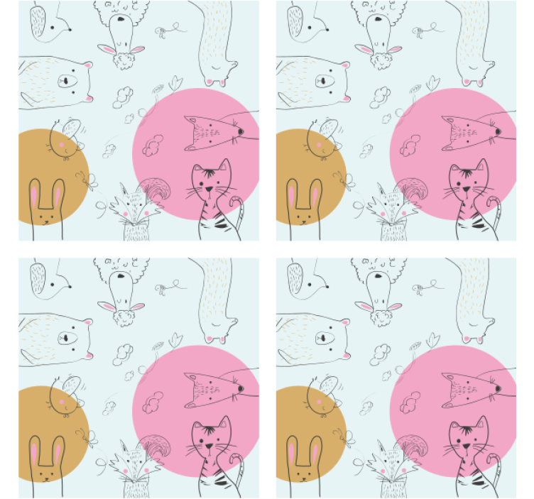 コースター フリーク かわいらしい動物のイラスト - TENSTICKERS