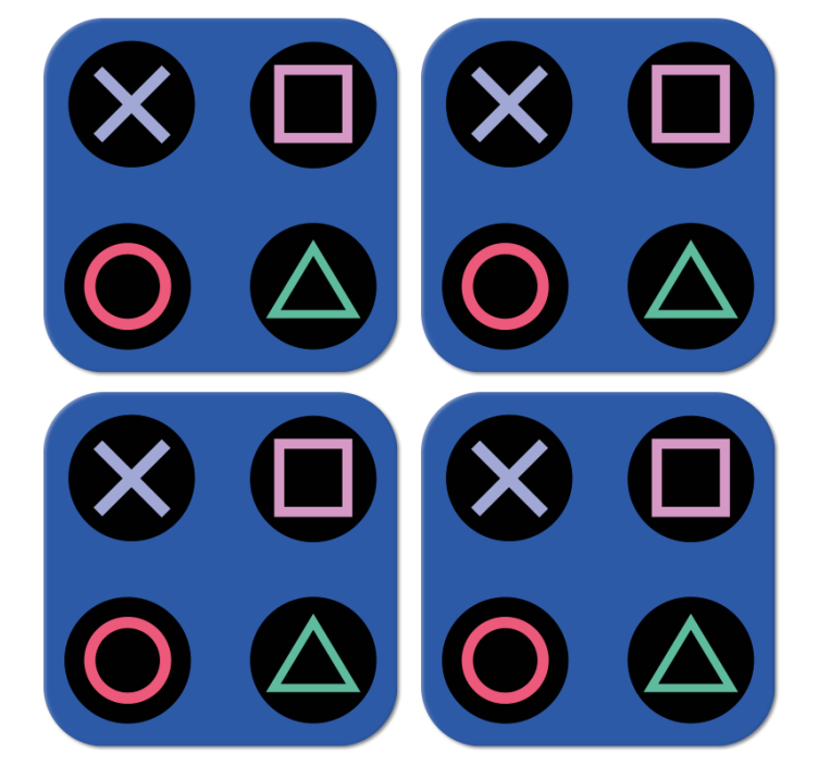 面白いカラフルなプレイステーションパターンオタクコースター - TENSTICKERS
