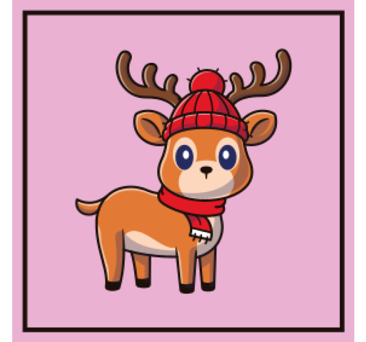 ハロウィンコースター スカーフを巻いたかわいいトナカイ - TENSTICKERS