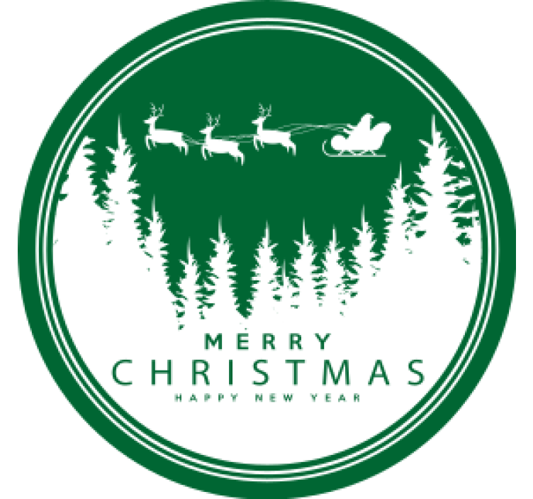 コースター クリスマス 楽しいサンタのソリのシーン - TENSTICKERS