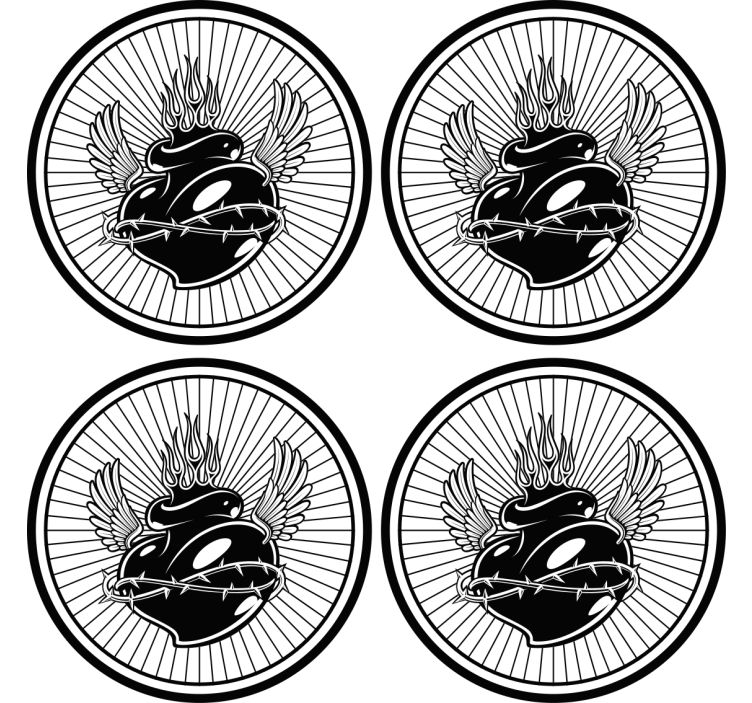 コースター フリーク 背負った棘の翼のハート - TENSTICKERS