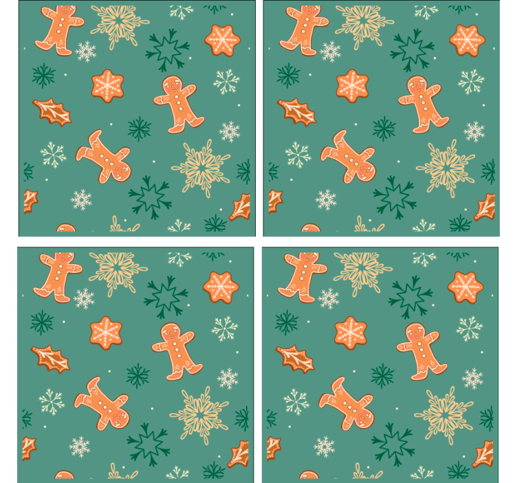 コースター クリスマス ジンジャーブレッドクッキーパターン - TENSTICKERS