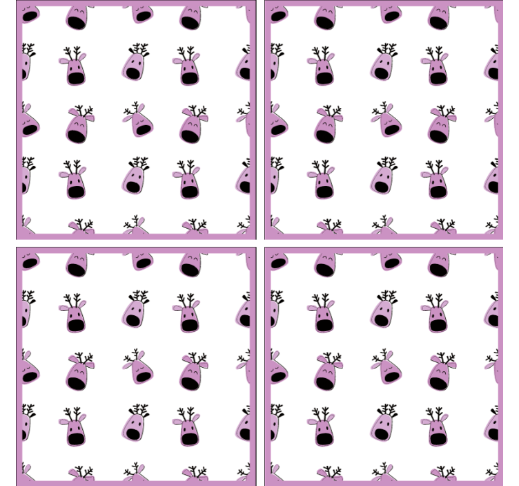 コースター クリスマス 遊び心満載のトナカイ顔 - TENSTICKERS