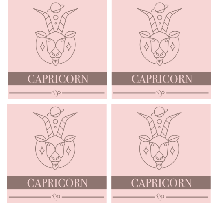 ビンテージ コースター 山羊座の星座 - TENSTICKERS