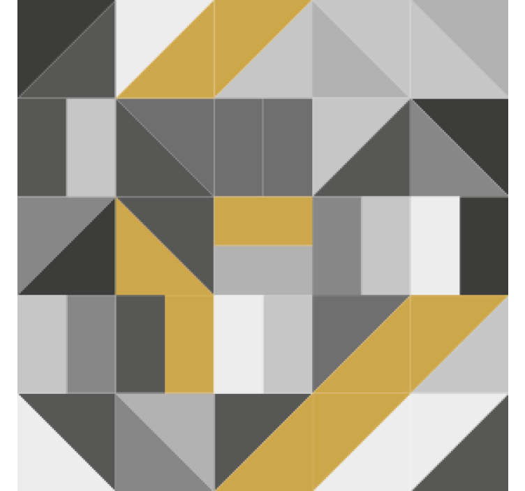 コースターテクスチャ効果イエローの幾何学ブロック - TENSTICKERS