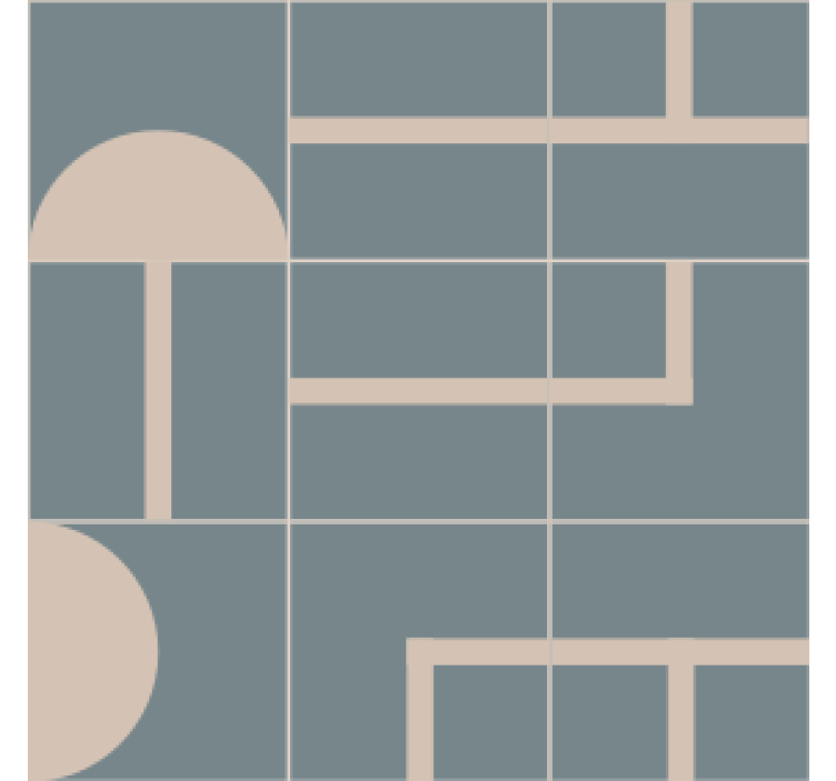 現代のコースター曲線形状の幾何学模様 - TENSTICKERS