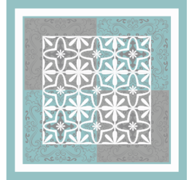 タイル コースター 詳細な植物のエンブレム - TENSTICKERS