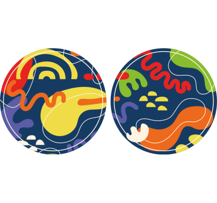 ビールマット鮮やかな幾何学模様 - TENSTICKERS