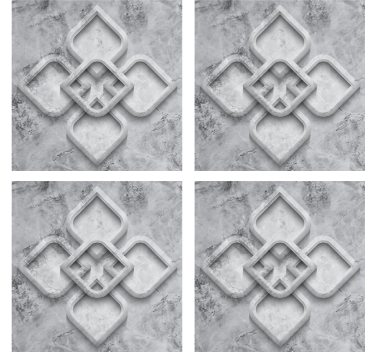 コースターテクスチャ効果精緻なグレー模様 - TENSTICKERS