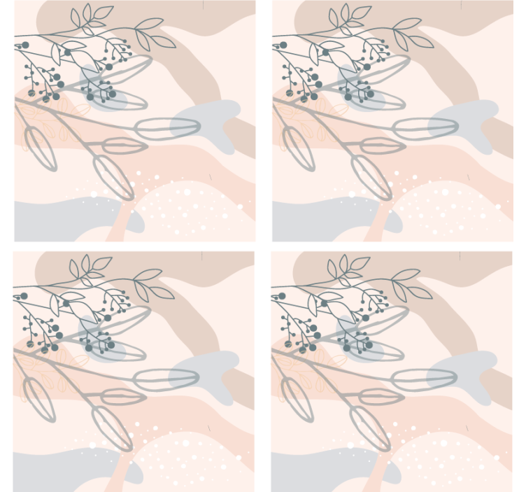 コースターテクスチャ効果花の抽象パターン - TENSTICKERS