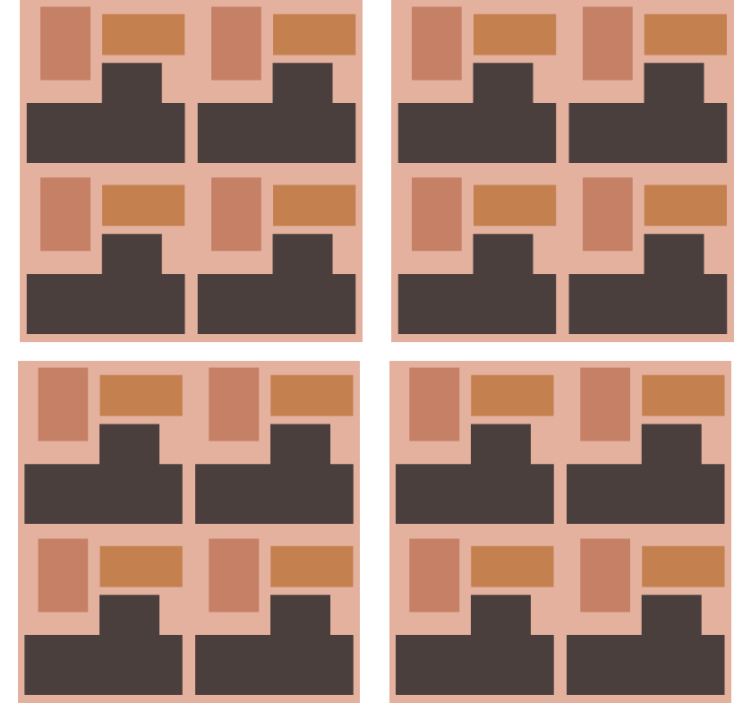 コースターテクスチャ効果幾何学的ブロック配置 - TENSTICKERS