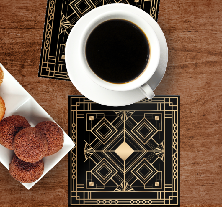 「アールデコ」アーチモダンコースター - TENSTICKERS