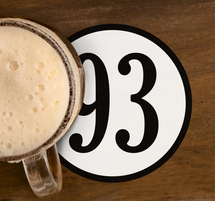 カスタム番号ラウンドパーソナライズされたコースター - TENSTICKERS