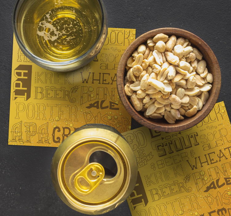 さまざまなビールの種類バーコースター - TENSTICKERS