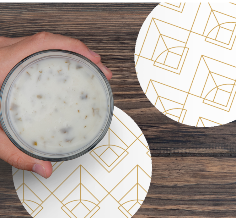 幾何学的なラインモダンコースター - TENSTICKERS