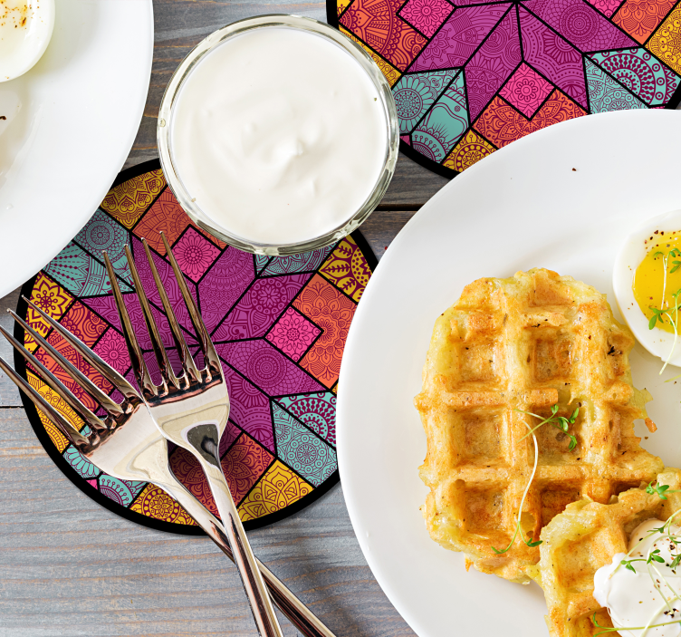 ペイズリーモザイクドリンクコースター - TENSTICKERS