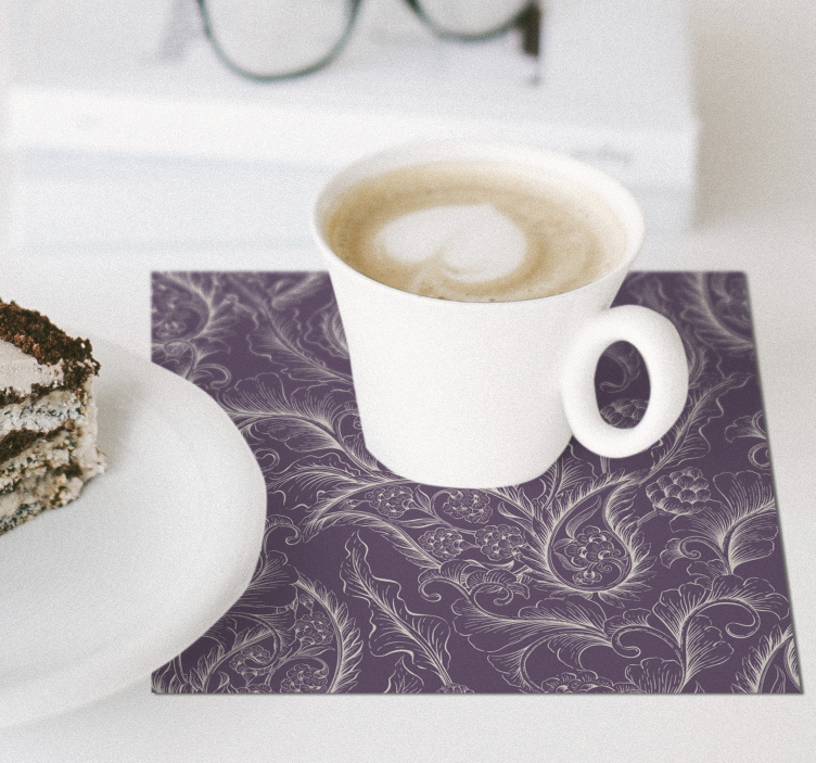 繊細なヴィンテージ花柄ペイズリーコースター - TENSTICKERS