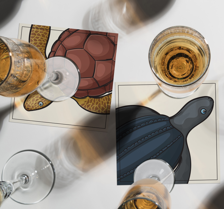 カメ動物タイルコースターセット - TENSTICKERS