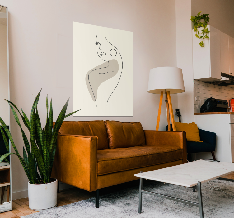 抽象的なライン アート プロフィール ポスター - TENSTICKERS