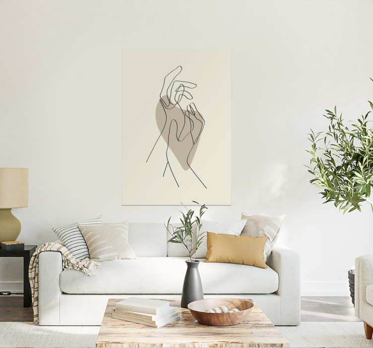 抽象的な線画手ポスター - TENSTICKERS