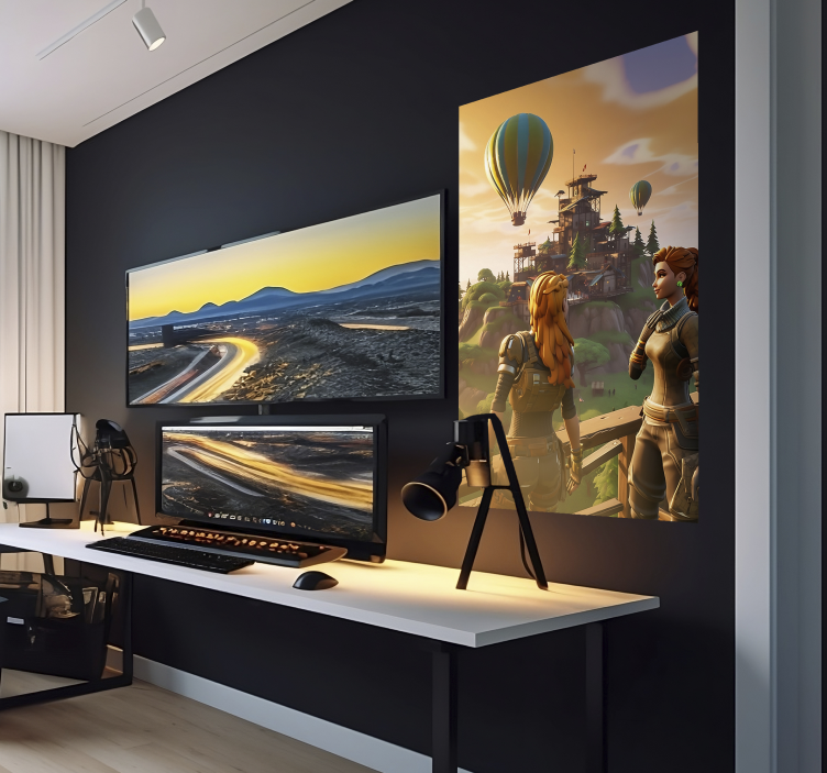 ポスター ユースルーム 「兵士の少女たち」兵士の少女たちは、森の中を歩いていました。彼女たちは恐れを抱えつつも、勇気を持って行動し - TENSTICKERS