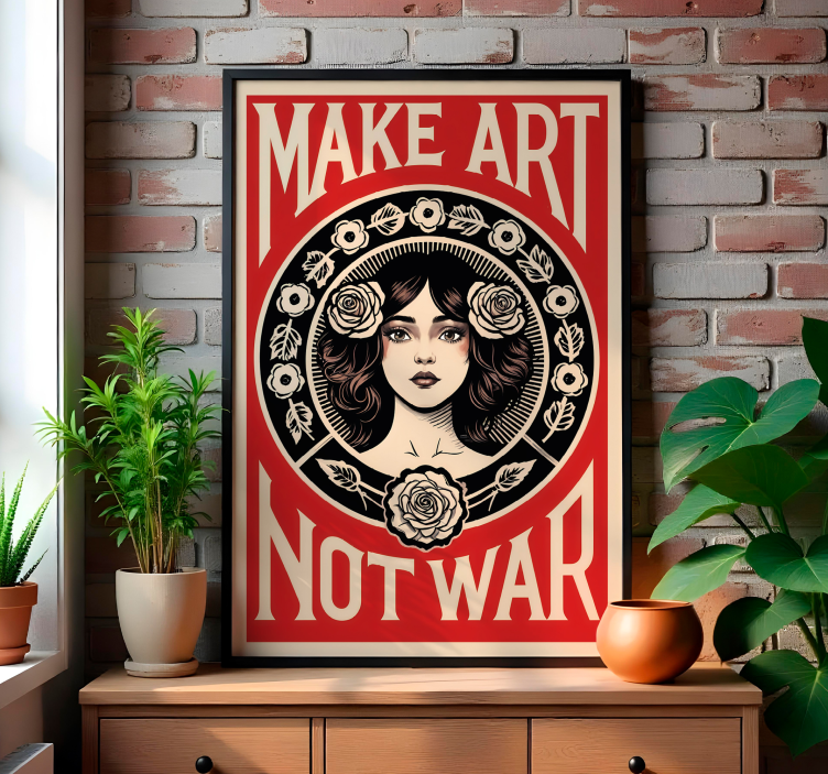 アート ポスター make art not war - TENSTICKERS